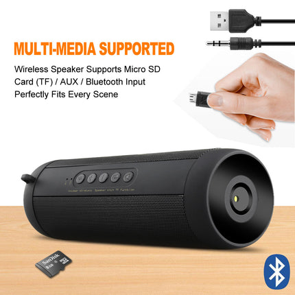 Portable Waterproof Bluetooth Subwoofer Speaker with TF Card & Radio