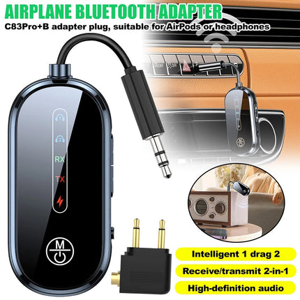Wireless Bluetooth Transmitter for Airplane Audio Adapter Airpods Headphones