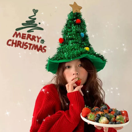 Christmas Tree Hat Fancy Xmas Headwear Party Costume New Year Decor