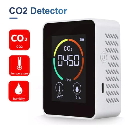 Portable 3in1 Carbon Dioxide Detector, LCD Digital Temp Humidity Meter
