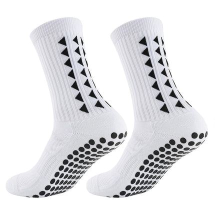 White Sports Grip Socks 4 Pairs Football Rugby Anti Slip Non Slip Unisex
