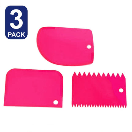 3-Piece Plastic Spatula Set for Creaming, Cake Decorating & Baking Kitchen Tool