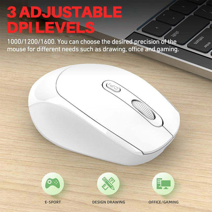 Rechargeable Silent Ergonomic 2.4G Dual Mode Bluetooth Mouse for PC
