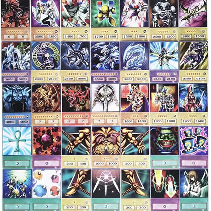 100Pcs YUGI Anime Cards – Blue Eyes, Dark Magician, Exodia, Slifer