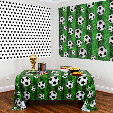 2-Pack Soccer Theme Disposable Tablecloth for Party Background Cover