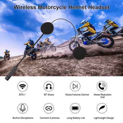 Motorcycle Bluetooth Helmet Headset Wireless Intercom for Motorbike Headphone