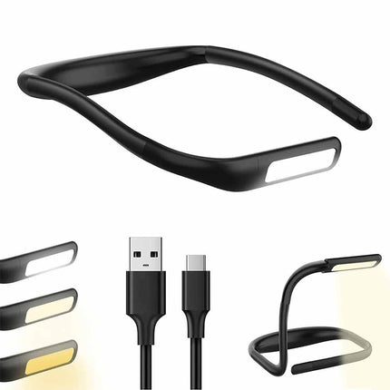 Hands Free LED Neck Reading Light USB Rechargeable Book Bed Night Lamp