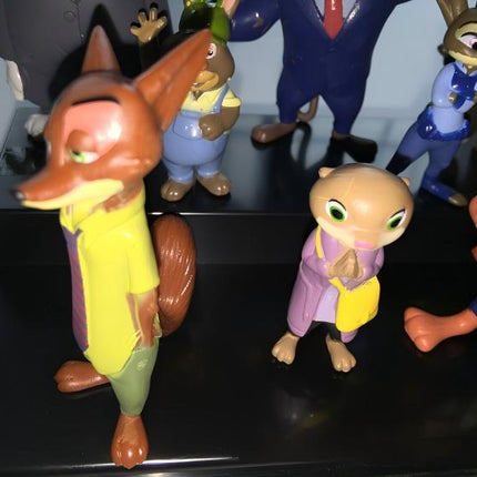 12pcs Zootopia Zootropolis Judy Hopps Nick Wilde Mr Big Mini Doll PVC Figures Set