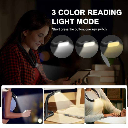 Hands Free LED Neck Reading Light USB Rechargeable Book Bed Night Lamp