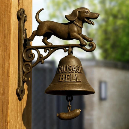 Vintage Resin Sausage Dog Doorbell Rustic Outdoor Dinner Welcome Bell