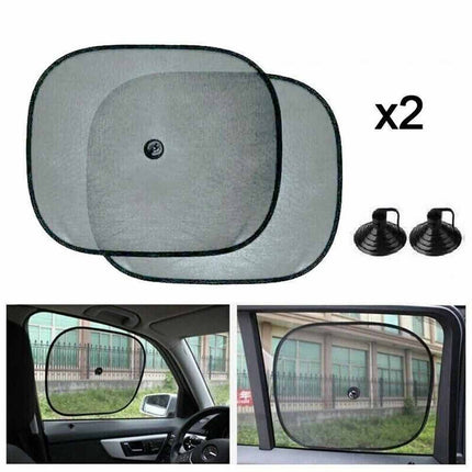2Pcs Car Sun Shade Cover Blind Mesh Max UV Protection Front Rear Window