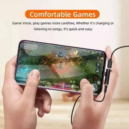 2-in-1 Adapter Splitter Audio Charger 3.5mm for iPhone 14/13/12/11