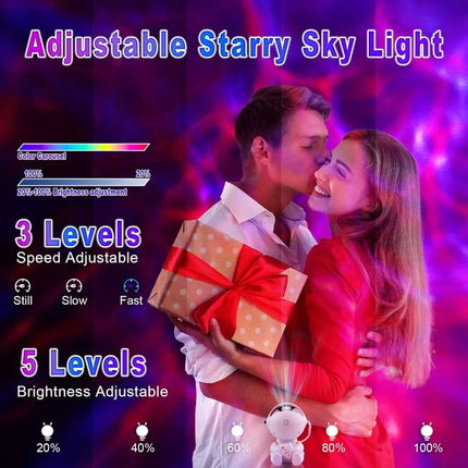 LED Astronaut & Star Projector Light, USB Starry Night Bedside Lamp