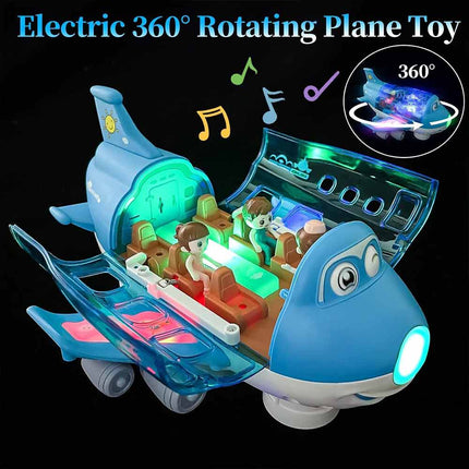 360° Rotating Electric Toy Plane with Music & Light for Kids Gift