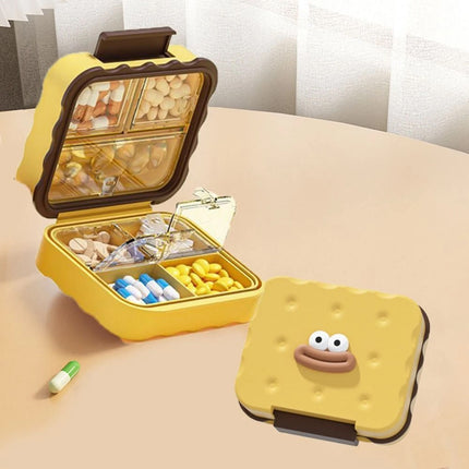 7 Compartment Cute Pill Box, Waterproof Mini Pill Case for Damp-Proof Travel