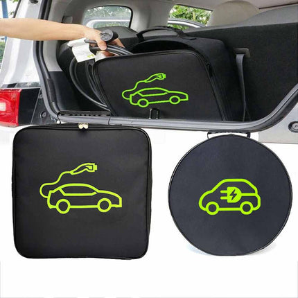 Portable EV Car Charging Cable Storage Bag for Jump Cables & Power