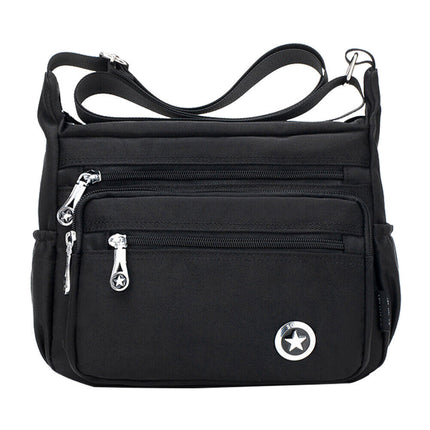 Canvas Messenger Bag Women Multi Pockets Cross Body Shoulder Handbag