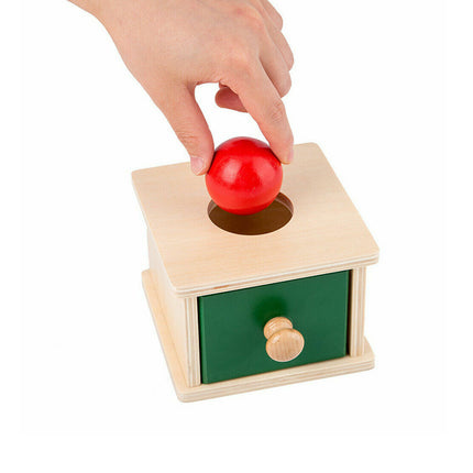Wooden Object Permanence Box Coin Ball Toy Educational Early Learning