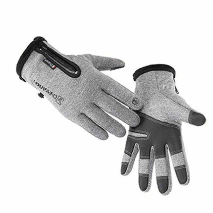 Waterproof Thermal Touch Screen Winter Gloves with Windproof Zipper