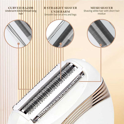 3-in-1 Rechargeable Wet & Dry Lady Body Shaver, Painless Mini Women Razor