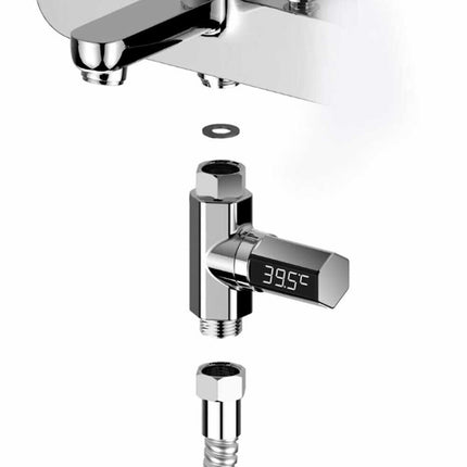 LED Shower Thermometer Self Generating Flow Water Celsius Display AU