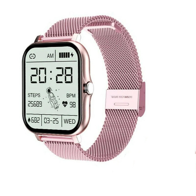 Bluetooth Smart Watch Pink Heart Rate Monitor for iPhone Android Men Women