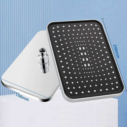 12" High Pressure Top Spray Rain Shower Head, Larger Flow Supercharge