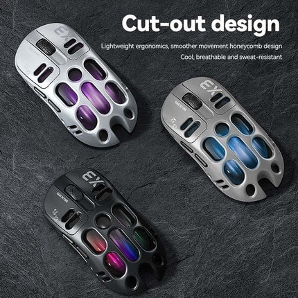 TWOLF X3 RGB Gaming Mouse: PixArt PAW3311 Sensor, 12000 DPI, 500mAh Battery, Dual Mode 2.4G Wireless/Wired for PC Gamer