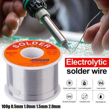100g 60/40 Tin Lead Rosin Core Solder Wire, 0.5-2mm 2% Flux Reel