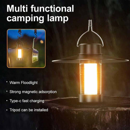 Portable LED Camping Lantern with Stand, USB Powered for Outdoor Hiking