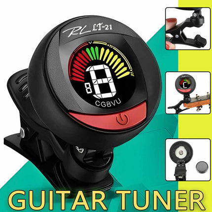 Clip On Guitar Tuner Chromatic Tuner for Acoustic Electric Bass Violin