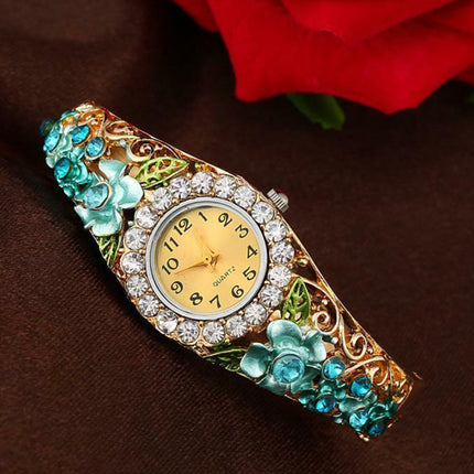 Elegant Rhinestone Bracelet Watch for Women, Analog Wristwatch
