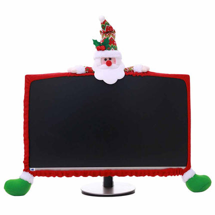 Christmas Computer Monitor Cover Xmas Decoration for Office Decor