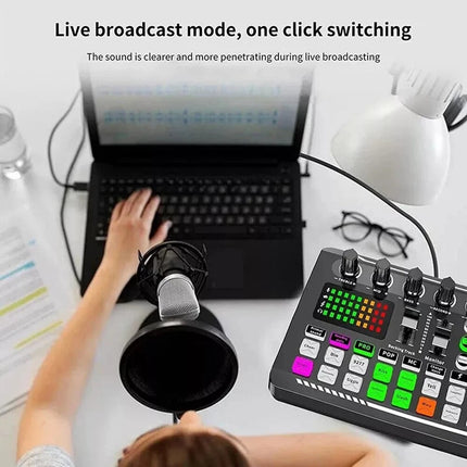 Portable Live Sound Card Audio Interface with DJ Effects & Voice Changer