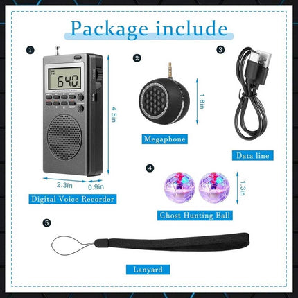 4Pcs Spirit Box Equipment Kit with 2 LED 1 Speaker Paranormal Ghost Hunting