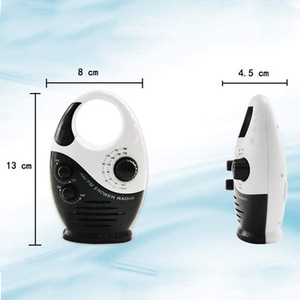 Portable Waterproof AM FM Radio Shower Hanging Bathroom Music Radio
