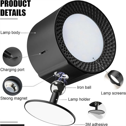 Rechargeable RGB LED Wall Sconce Light Magnetic Mount Remote