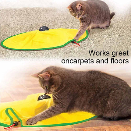 Electronic Interactive Cat Toy with Rotating Mouse for Puzzle Play