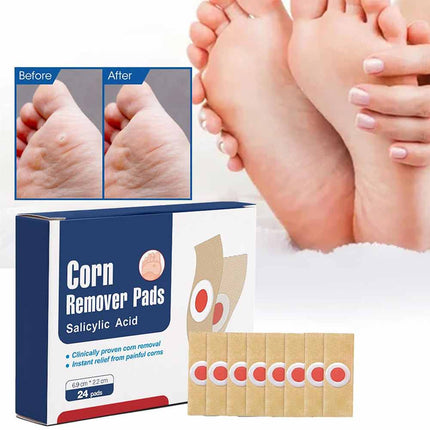 24pcs Gentle Corn Pads for Toes, Callus Removal Adhesive Pads for Feet