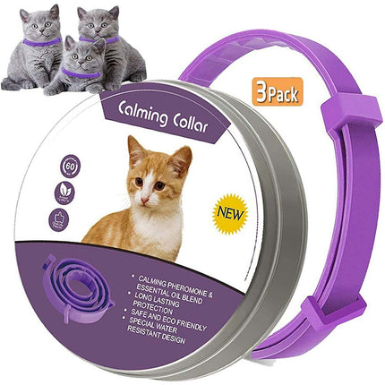 3x Cat Calming Collar 38cm Natural Lavender Pheromone Anxiety Relief