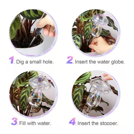 4Pcs Self-Watering Spikes & Globes for Plants, Flower Waterers