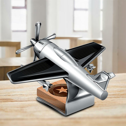Airplane Solar Perfume Freshener, Dashboard Rotating Car Decor Gift