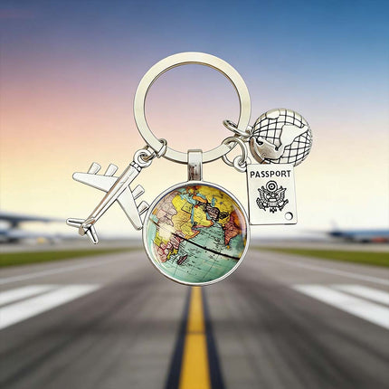 Traveller World Keyring with Charms, Perfect Travelling Souvenir Gift