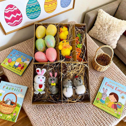 Carrot Egg Bunny Chick Easter Decoration Set, Plastic & Felt Party Items