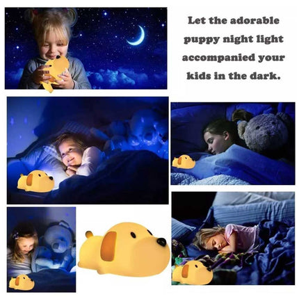 LED Silicone Puppy Touch Night Light Rechargeable Cute Bedroom Decor