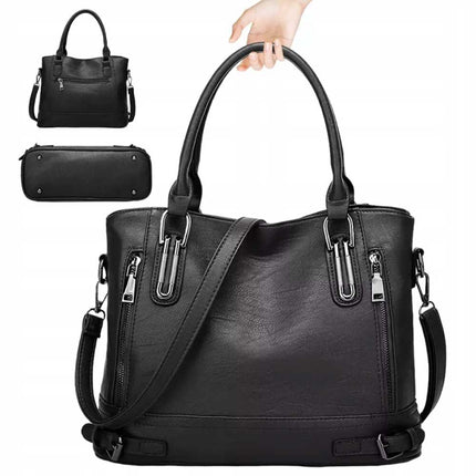 NEW Ladies PU Leather Handbag, Shoulder Tote & Crossbody Purse