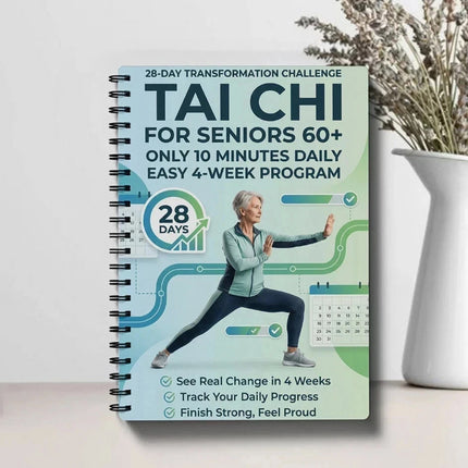 Spiral-Bound Tai Chi Practice Book with Daily Exercises for Seniors & Beginners