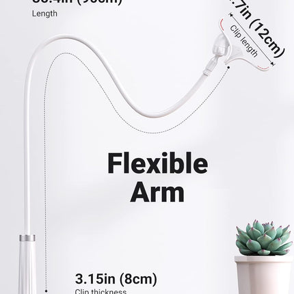 UGREEN Adjustable Bed Phone Holder, Overhead Clamp Long Arm for 4-7.2" Devices