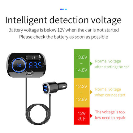 Handsfree Bluetooth 5.0 FM Car Radio MP3 Player USB Charger Adapter