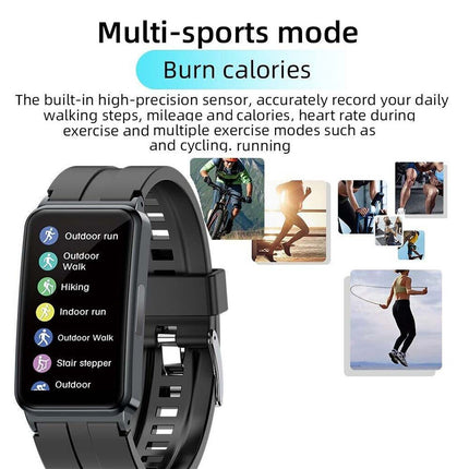 Smart Watch Blood Glucose Monitor ECG HRV Body Temperature Waterproof